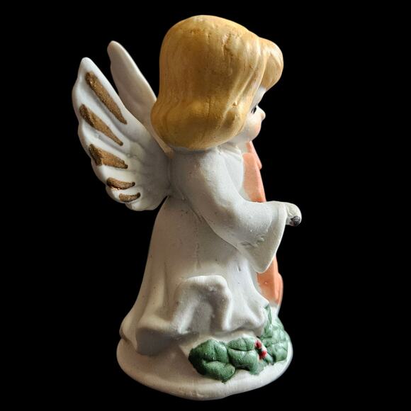 Vintage Lefton Angel Bell Playing Cello Christmas Figurine Porcelain Japan - Picture 2 of 6